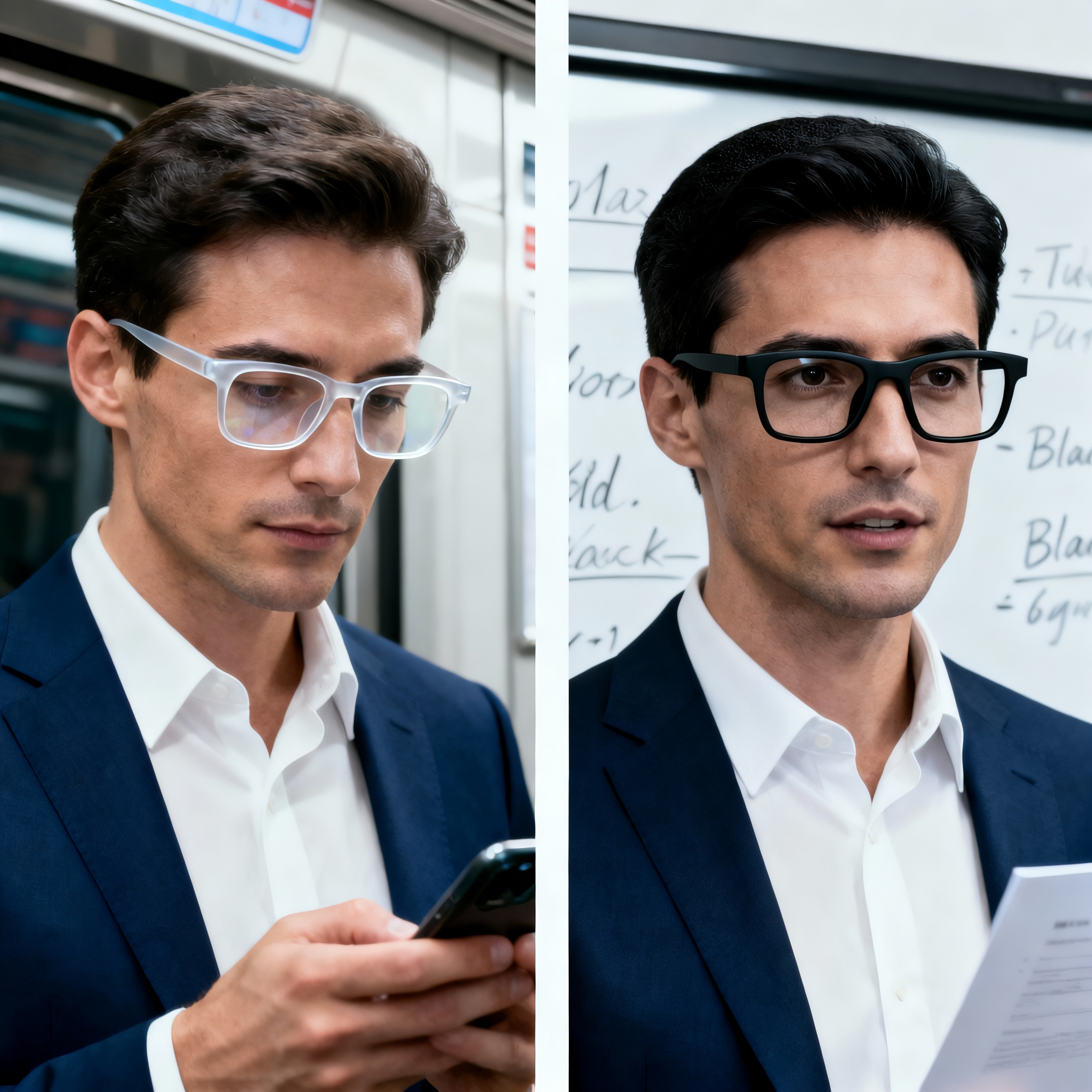 通勤×会议场景对比图