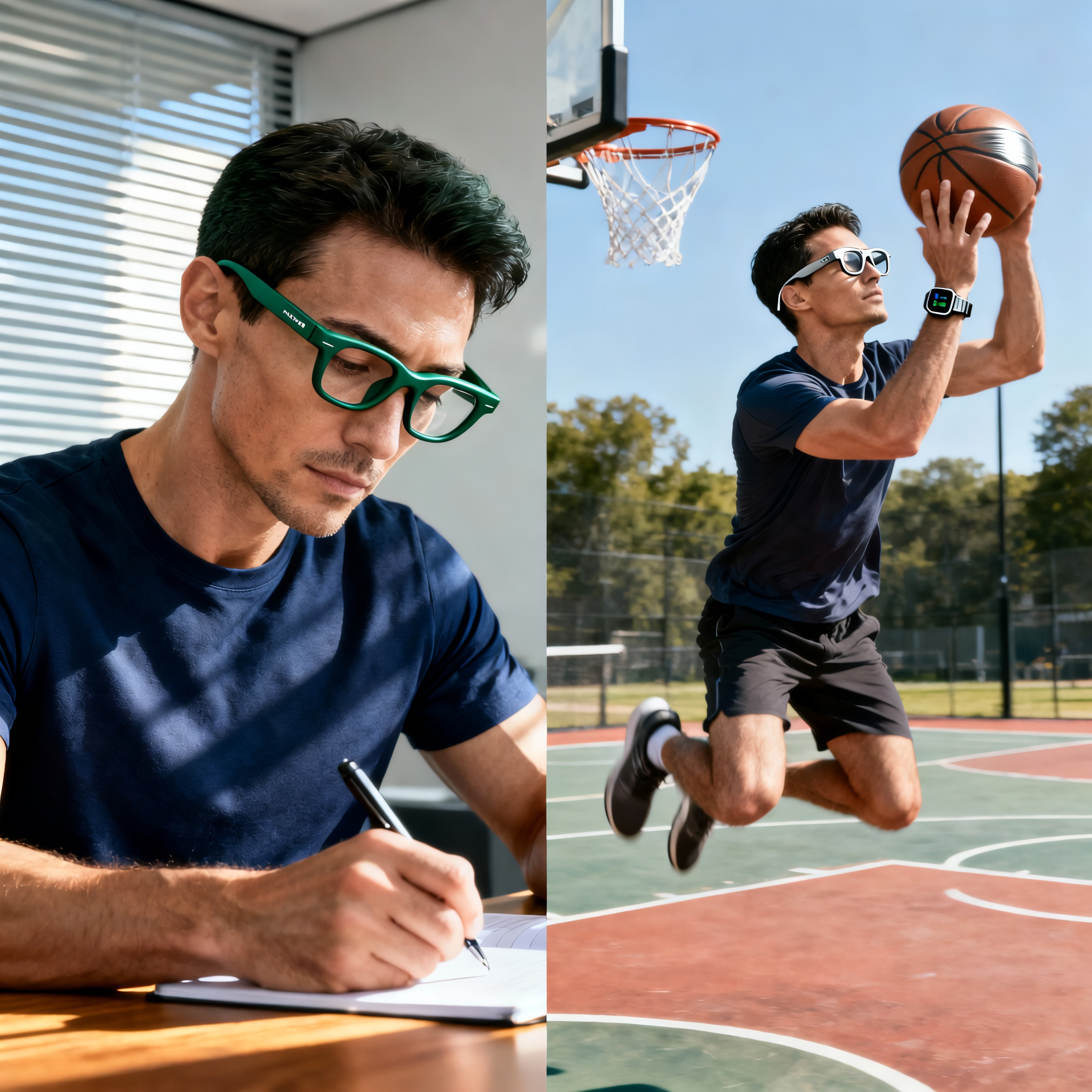 工作×运动场景对比图